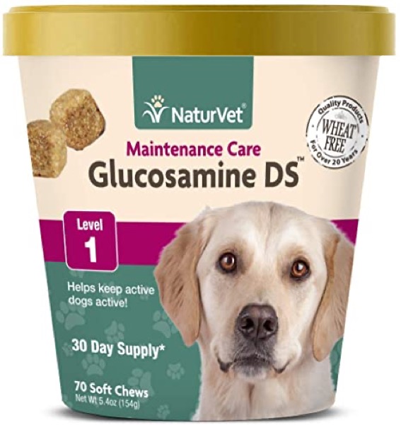 NaturVet  Glucosamine DS - Level 1 Maintenance Care  Preventative Care to Maintain Healthy Cartilage & Joint Function  Enhanced with Glucosamine & Chondroitin