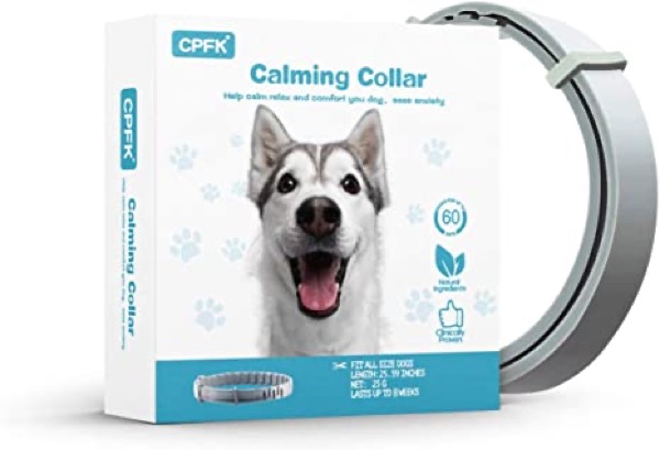 CPFK Calming Collar for Dogs Pheromones Relieve Reduce Anxiety or Stress Adjustable Collars with Long-Lasting 60 Days Stay Calm and Comfortable for All Small Medium and Large Dog (25 Inches)