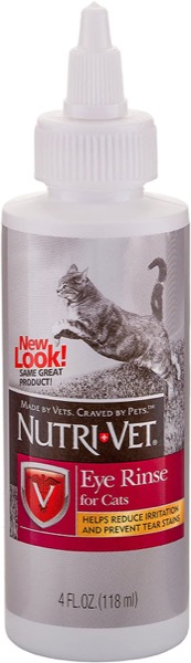Nutri-Vet Eye Rinse for Cats | Gentle Formula Removes Debris | Helps Reduce Irritation and Prevent Tear Stains | 4oz