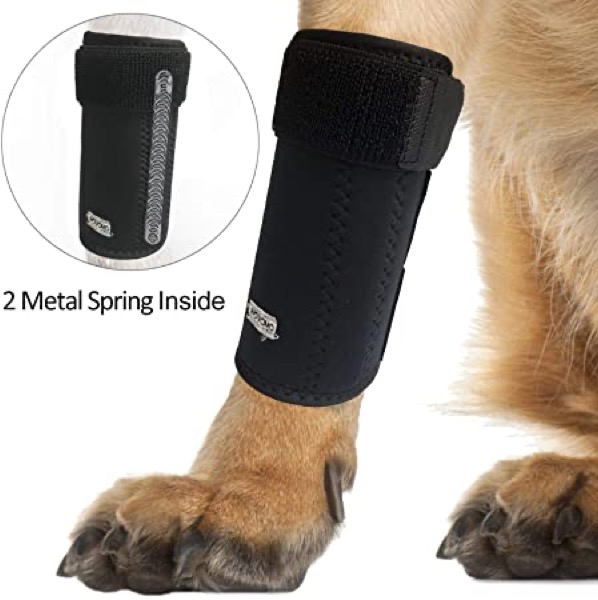 WOVOMO Dog Leg Brace, Pair of Dog Canine Leg Wrap Front Leg Compression Brace with Metal Strips