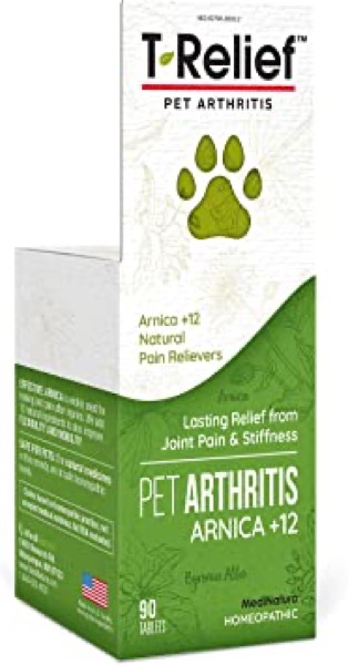 MediNatura T-Relief Pet Arthritis Pain with Arnica + 12 Active Pain Relievers - 90 Tablets