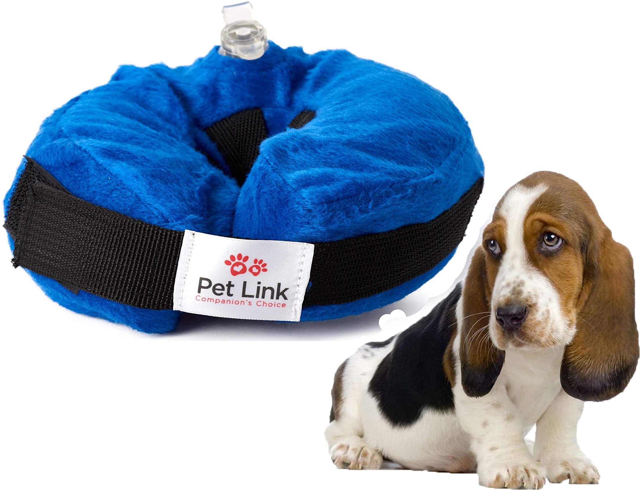 Inflatable Dog Collar, Recovery Cone, After Pet Surgery, Prevent Dogs from Biting & Scratching, Adjustable Thick Strap, Soft Comfortable Donut