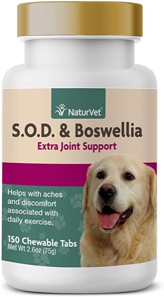 NaturVet  S.O.D. & Boswellia Extra Joint Support for Dogs  Supports Healthy Hip & Joint Function  Helps to Alleviate Aches & Discomfort