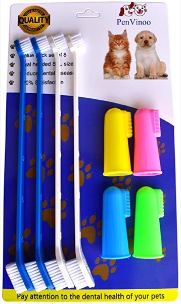 PenVinoo Dog Toothbrush Pet Toothbrush Finger Toothbrush Small to Large Dogs