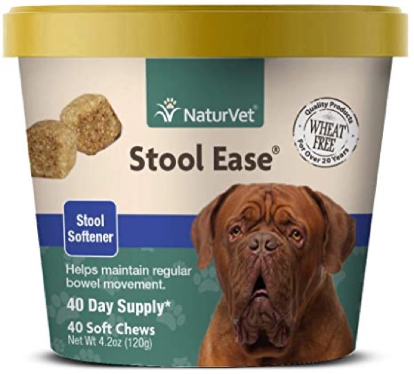 NaturVet  Stool Ease for Dogs  40 Soft Chews  Helps Maintain Regular Bowel Movements  Enhanced with Sugar Beet Pulp, Flaxseed & Psyllium Husk  40 Day Supply