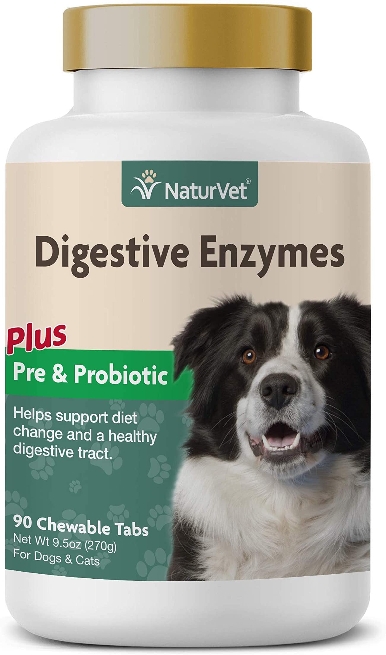 NaturVet  Digestive Enzymes Plus Probiotics  Helps Support Diet Change & A Healthy Digestive Tract  for Dogs & Cats