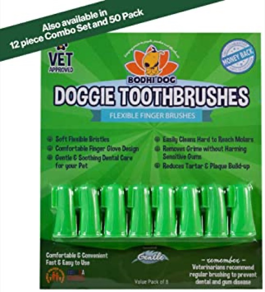 Gentle Disposable Dog Toothbrushes | Soft High Grade Finger Toothbrush with Silicone Bristles for Pet Dental & Oral Care Teeth & Gum