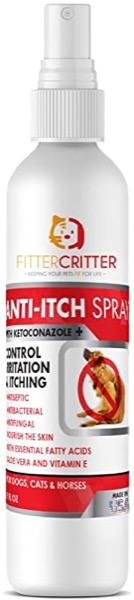 Fitter Critter Chlorhexidine Spray for Dogs & Cats - Anti Fungal, Anti-Itch & Antibacterial w/Aloe - Highly Effective Against Ringworm, Yeast & General Itch & Irritation, Veterinary Grade Formula