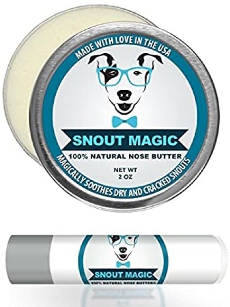 Snout Magic: Diamond Package - Premium Organic Dog Nose Butter Moisturizer Balm to Sooth, Cure, Heal Dry Cracked Chapped Dog Nose - Includes (2oz) & Mini Tube (.15 oz)