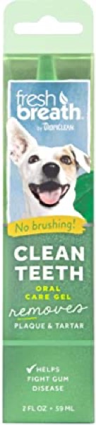 Fresh Breath by TropiClean No Brushing Clean Teeth Dental & Oral Care Gel for Dogs, 2oz, Made in USA