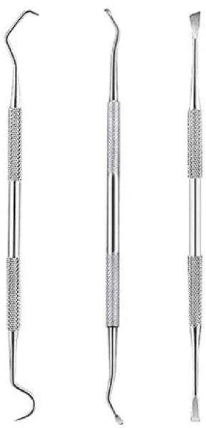 Professional Dental Tools, Dog Dental Tooth Scaler and Scraper Stainless Steel Tartar Remover, POLKASTORE - 3 Pack Stainless Steel Teeth Cleaning Tools for Dogs, Cats