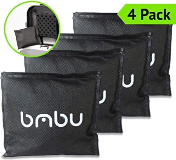 bmbu Bamboo Charcoal Deodorizer Bag for Litter Disposal Box/Diaper Pails (4 Pack) - Replacement Inserts for PetFushion Portable Cat Litter Disposal - Absorb and Eliminate Odors/Smells