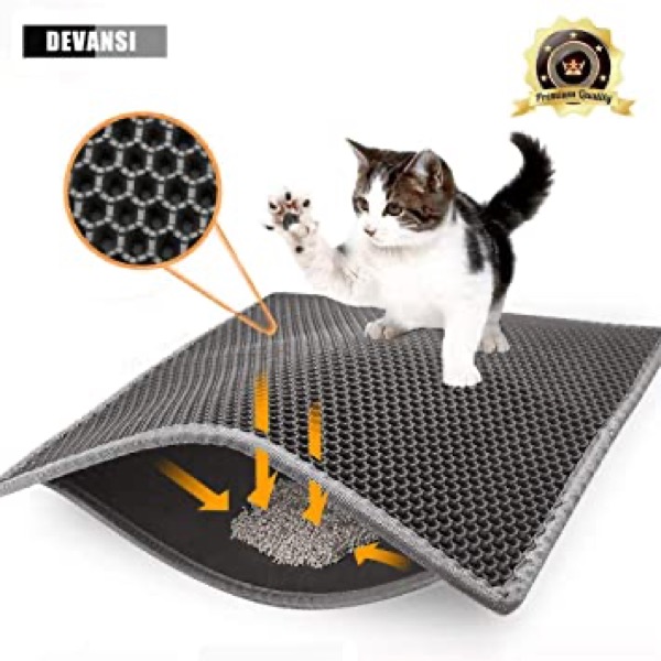 Devansi Cat Litter Mat Litter Trapper 24 X 18 (inches), Honeycomb Double-Layer Design Waterproof Proof Material, Easy Clean