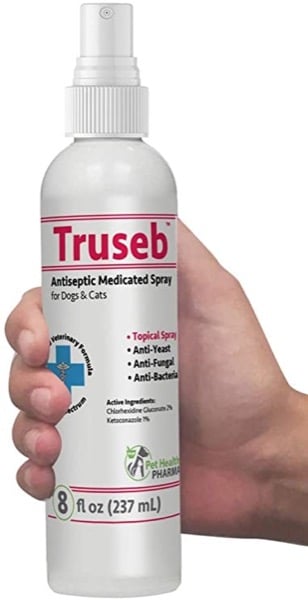 Truseb | #1 Chlorhexidine Spray for Dogs & Cats - Ketoconazole Anti Itch, Antiseptic, Antifungal, Antibacterial Medicated,Hot Spots, Ringworm, Yeast, Fungal Infections, Acne Pyode