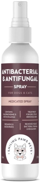 Advanced+ Chlorhexidine & Ketoconazole Antiseptic, Antibacteria & Antifungal Medicated Spray - For Cats and Dog Skin Allergy Treatment, Hot Spot Treatment, Dog Allergy Relief & Dog Anti Itch Spray 8oz