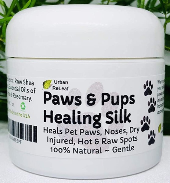 Urban ReLeaf Paws & Pups Healing Silk! Heal, Protect Pets, Dry, Injured, Hot & Raw Spots. Gentle 100% Natural Dog Salve! Vitamin Shea. Earth's finest ingredients. Softens skin & fur! Walk Rescue