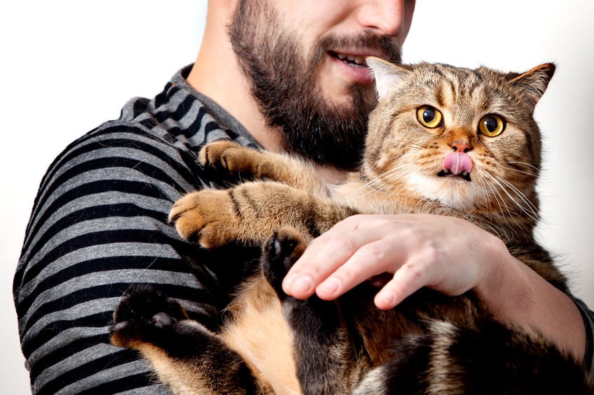 Why does my cat stick out his tongue?