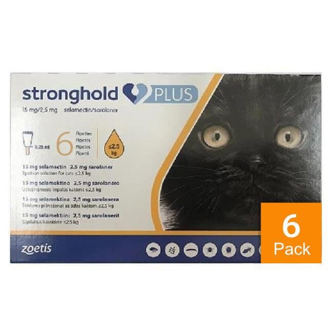 Stronghold Plus for Small Cats less than 5.5 lbs (2.5 kg) - 6 pack