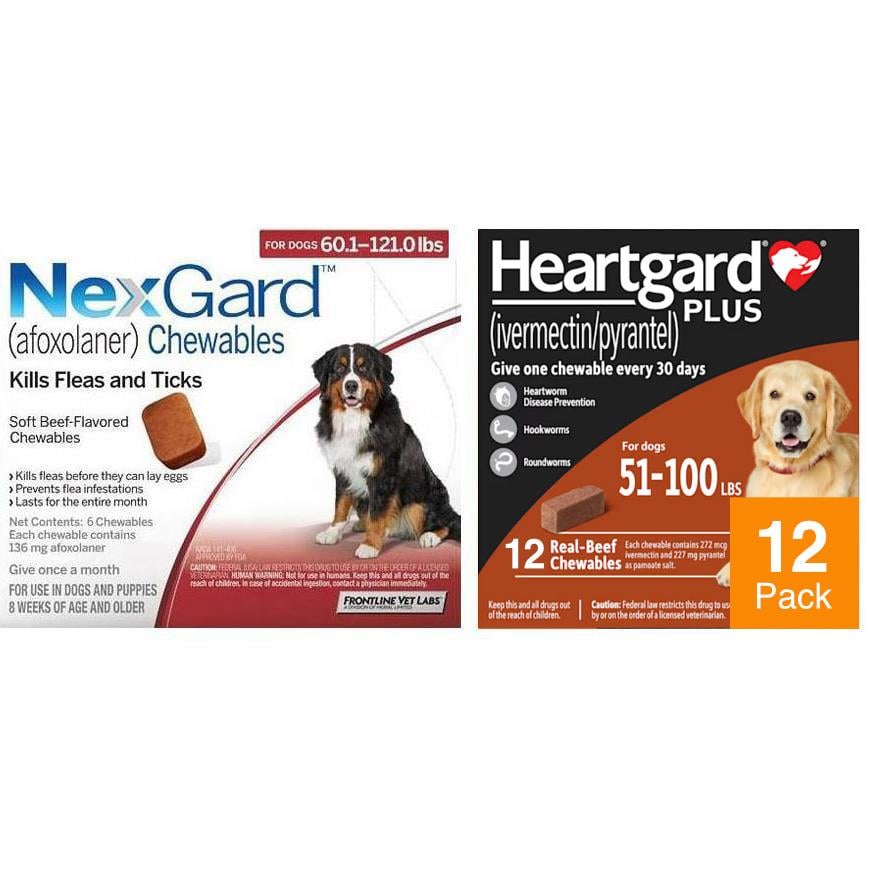 NexGard & Heartgard (Brown) Combo Dogs 60-121 lbs (25-50 kg) - 12 pack