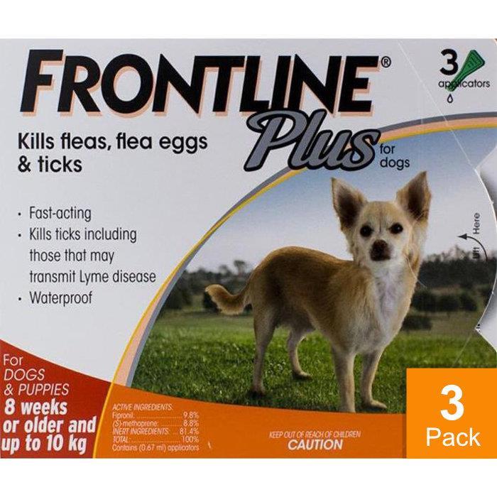 Frontline Plus for Dogs Under 22lbs (10kg) - 3 Pipettes