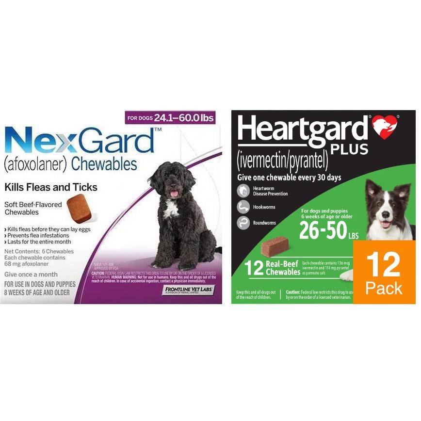NexGard & Heartgard (Green) Combo Dogs 24-60 lbs (10-25kg) - 12 pack