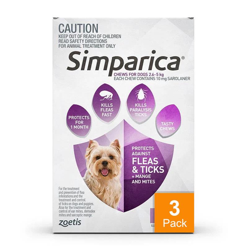 Simparica for Dogs 5.6-11 lbs (2.5-5 kg) - 3 Pack