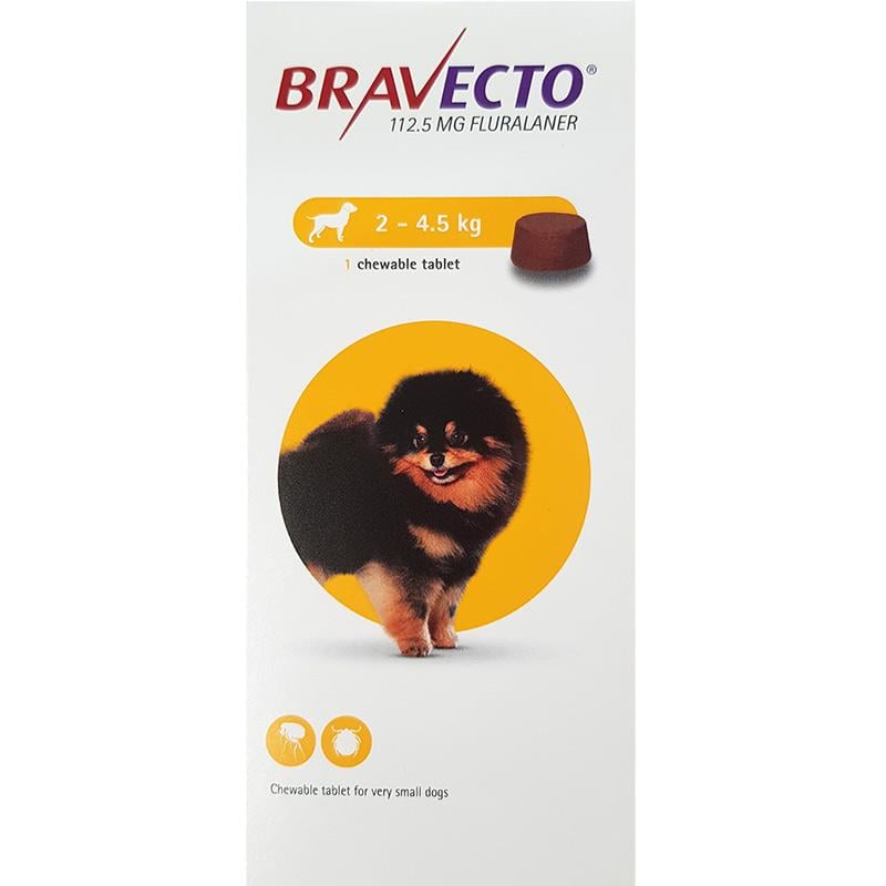 Bravecto Chews For Dogs 4.4-9.9 lbs (2-4.5 kg)