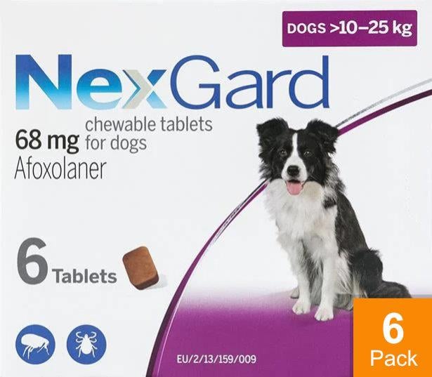 Nexgard for Dogs 24-60 lbs (10-25kg) 6 Chewables