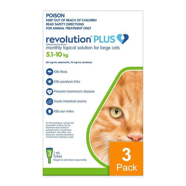 Revolution Plus for Large Cats 11.1-22 lbs (5.1-10 kg) - 3 pack
