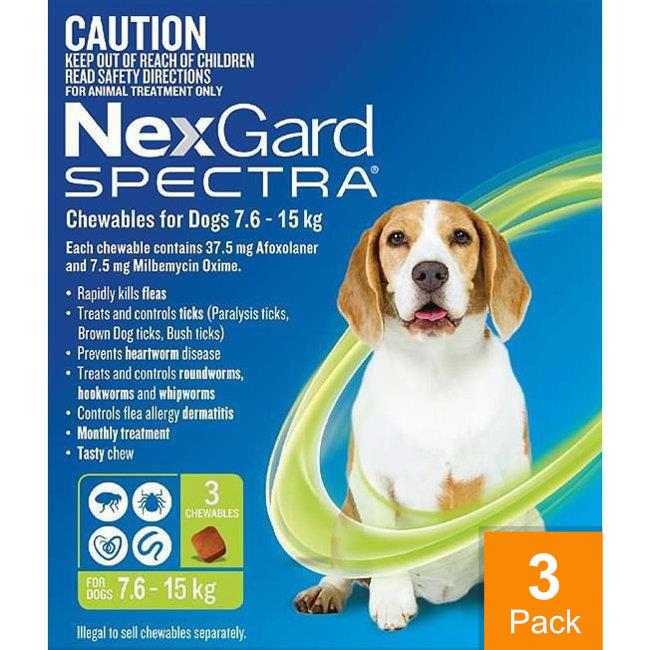 Nexgard Spectra Medium 16 - 33 lbs (7.5 - 15 kg) - 3 pack
