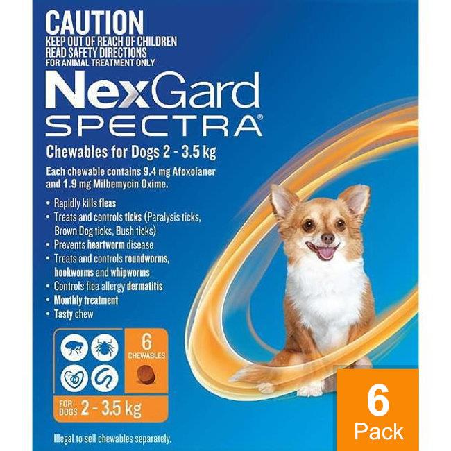 Nexgard Spectra X-Small 4.50 - 8 lbs (2 - 3.5 kg) - 6 pack