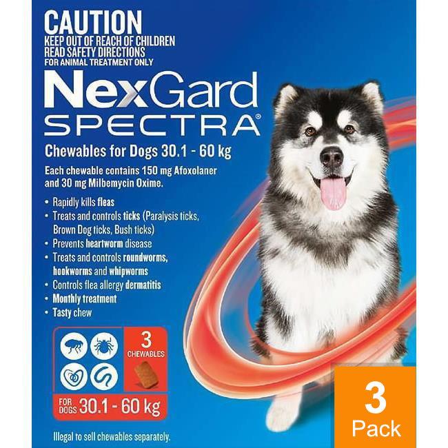 Nexgard Spectra XL 66 - 130 lbs (30 - 60 kg) - 3 pack