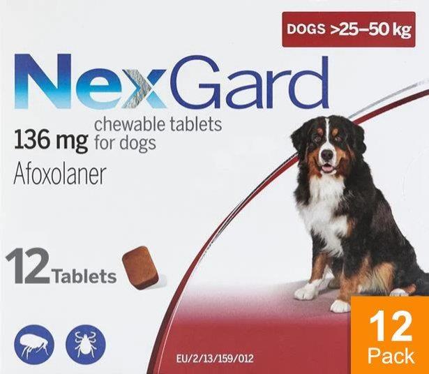 Nexgard for Dogs 60-121 lbs (25-50 kg) 12 Chewables