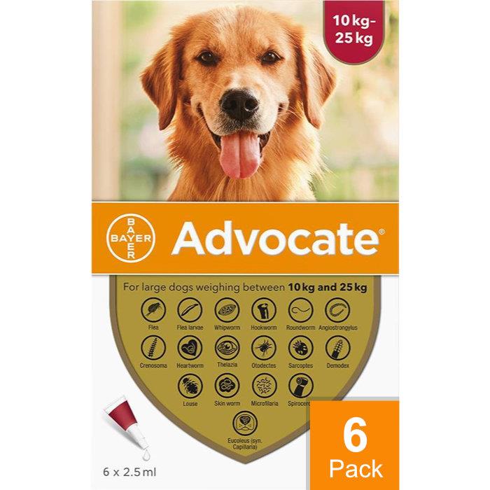 Advantage Multi (Advocate) Dogs 22-55lbs (10-24kg) - 6 Pack