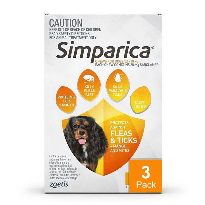 Simparica for Dogs 11.1-22 lbs (5-10 kg) - 3 Pack