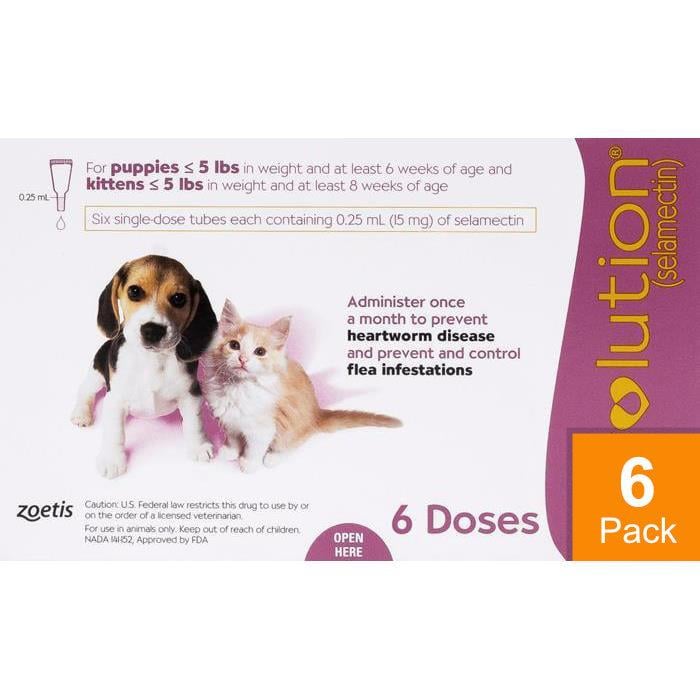 Revolution For Kittens and Puppies under 5lbs (2.5kg) - 6 Pack