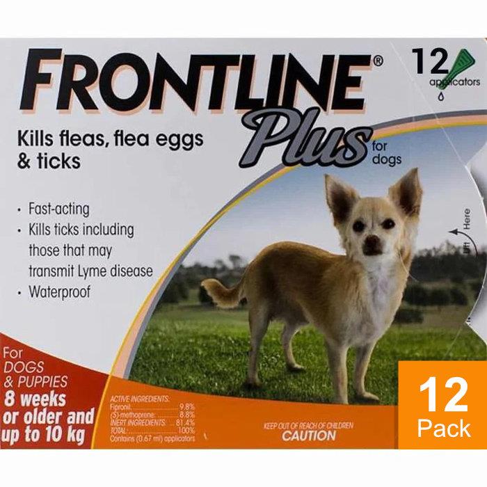 Frontline Plus for Dogs Under 22lbs (10kg) - 12 Pipettes
