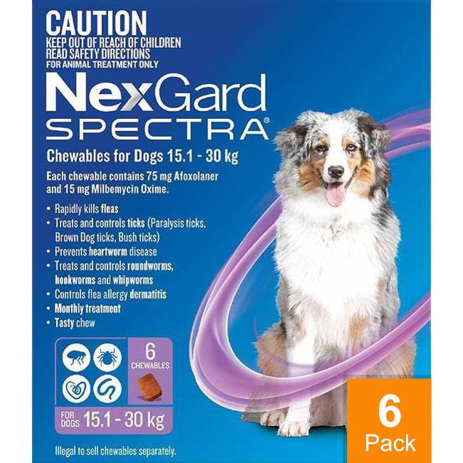 Nexgard Spectra Large 33 - 66 lbs (15 - 30 kg) - 6 pack