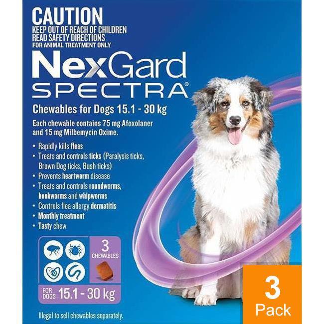 Nexgard Spectra Large 33 - 66 lbs (15 - 30 kg) - 3 pack