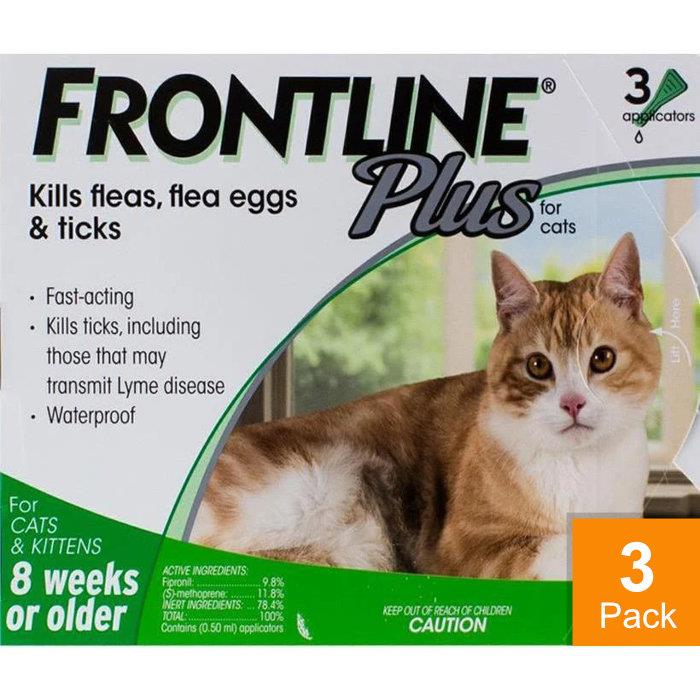 Frontline Plus for Cats 8 Week or Older - 3 Pipettes