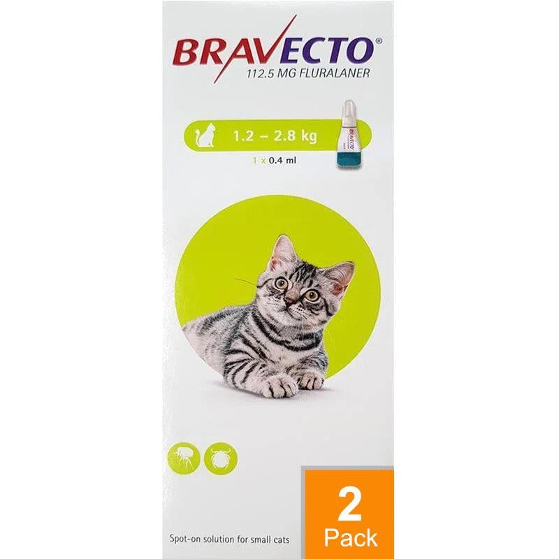 Bravecto Topical For Cats 3-6 lbs (1.2-2.8 kg) - 2 Pack