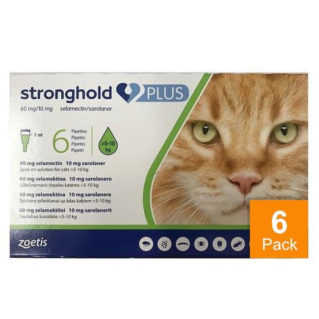 Stronghold Plus for Large Cats 11 lbs to 22 lbs (5kg to 10 kg) - 6 Pack