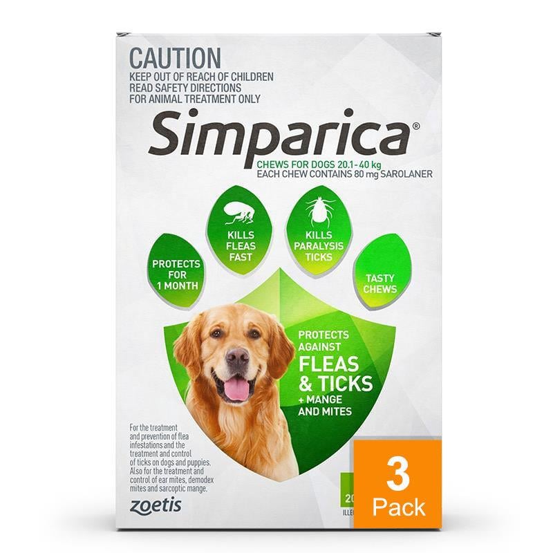 Simparica for Dogs 44.1-88 lbs (20-40 kg) - 3 Pack