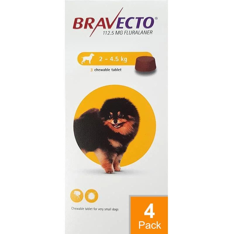 Bravecto Chews For Dogs 4.4-9.9 lbs (2-4.5 kg) - 4 Chews