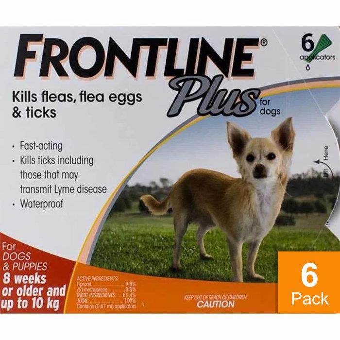 Frontline Plus for Dogs Under 22lbs (10kg) - 6 Pipettes