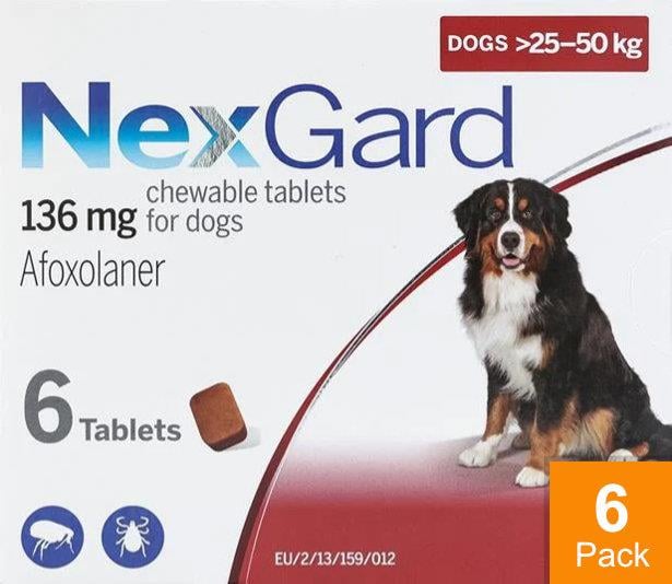 Nexgard for Dogs 60-121 lbs (25-50 kg) 6 Chewables