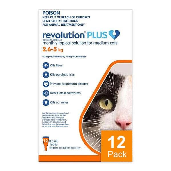 Revolution Plus for Medium Cats 5.6-11 lbs (2.6-5 kg) - 12 pack