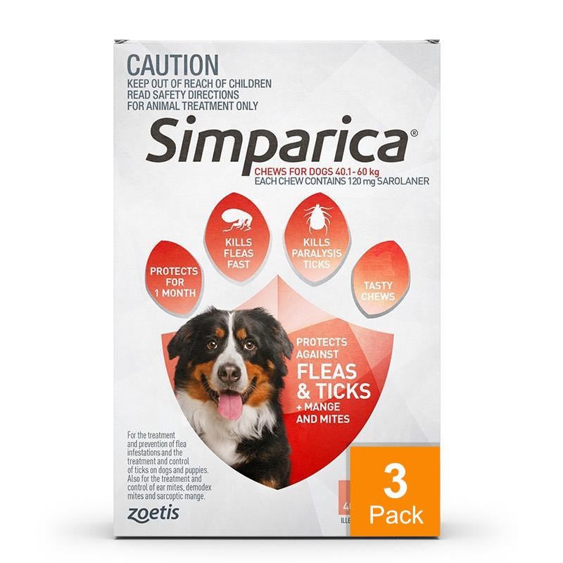 Simparica for Dogs 88.1-132 lbs (40-60 kg) - 3 Pack