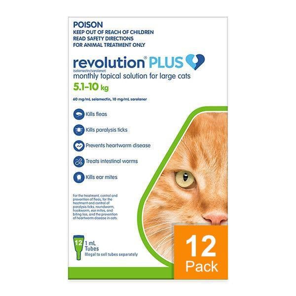 Revolution Plus for Large Cats 11.1-22 lbs (5.1-10 kg) - 12 pack
