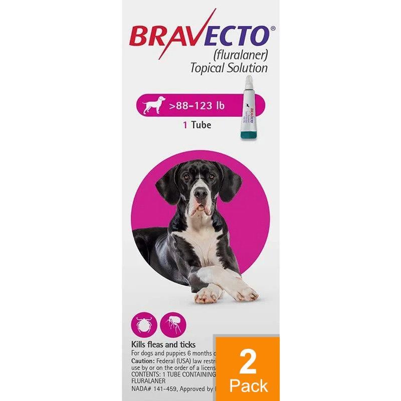 Bravecto Topical For Dogs 88-123 lbs (40-56 kg) - 2 Pack